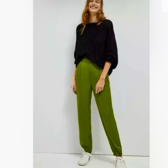Anthropologie Diandra Pleated Joggers Pants Green4 - Picture 3 of 10